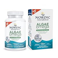 Algae Omega - 90 Soft Gels - 715 mg Omega-3 - Certified Vegan Algae Oil - Plant-Based EPA & DHA - Heart, Eye, Immune & Brain Health - Non-GMO - 45 Serving