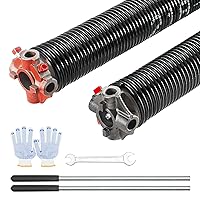 VEVOR Garage Door Torsion Springs, Pair of 0.218 x 2 x 24inch, 16000 Cycles, Garage Door Springs with Non-Slip Winding Bars, Gloves and Mounting Wrench, Electrophoresis Coated for Replacement