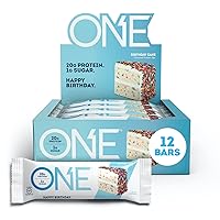 Protein Bars, Birthday Cake, Gluten Free Protein Bars with 20g Protein and only 1g Sugar, Guilt-Free Snacking for High Protein Diets, 2.12 Oz, 12 Count