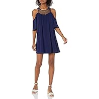 My Michelle Women's Short Sleeve Cold Shoulder Dress