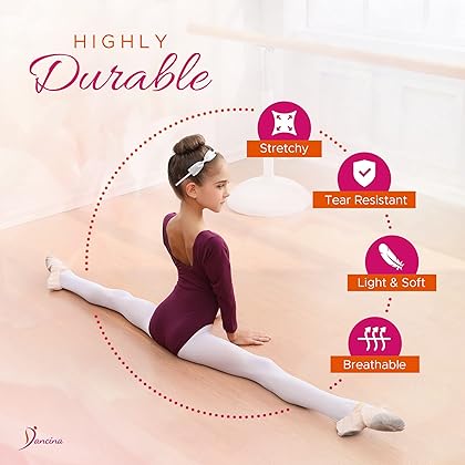 Dancina Ballet Dance Tights Footed - Ultra-soft Pro Excellent Hold&Stretch (Toddler/Girls/Women)
