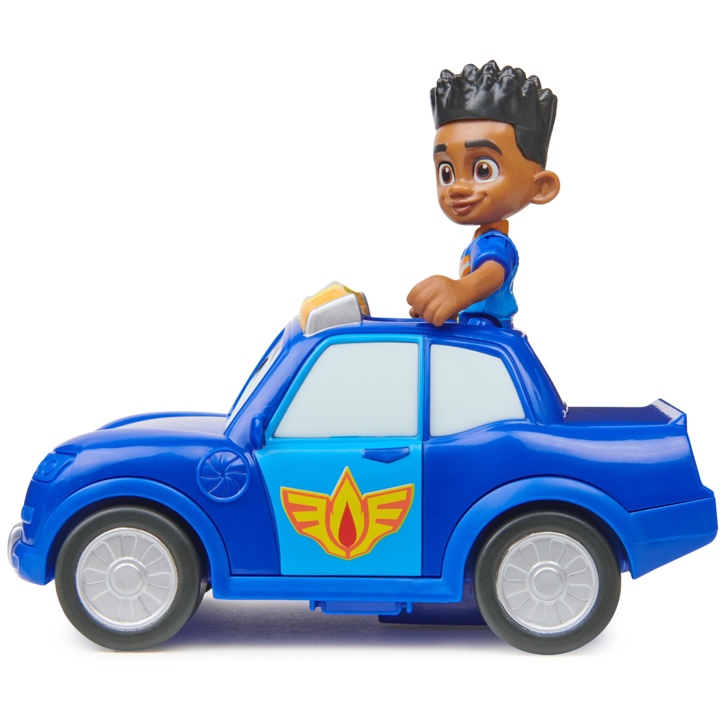 Disney Junior Firebuds, Jayden and Piston, Action Figure and Police Car Toy with Interactive Eye Movement, Kids Toys for Boys and Girls Ages 3 and up