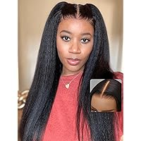 Bye Bye Knots Wig Invisible Knots Yaki Straight 7x5 Lace Front Wigs Human Hair Pre Everything Glueless Wig Human Hair Pre Plucked Pre Cut Natural Hairline 150% Density 20 inch