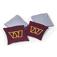 NFL Pro Football Washington Commanders Dual-Sided Bean Bags by Wild Sports, 4 Pack - Premium Toss Bags for Cornhole Sets