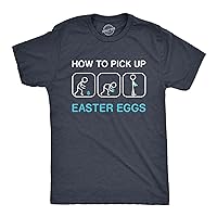 Mens How to Pick Up Easter Eggs T Shirt Funny Graphic Tee Bunny Cool Novelty Gift
