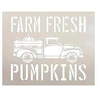 Farm Fresh Pumpkins Stencil by StudioR12 | Old Vintage Truck | Select Size