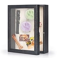 Love-KANKEI Shadow Box Frame 8x10 Shadow Box Display Case with Linen Back Memorabilia Awards Medals Photos Memory Box Gift Rustic Black