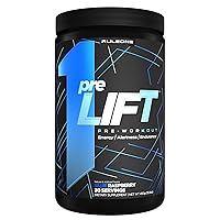 Rule 1 PreLIFT, Blue Raspberry - 15.9 oz Powder - Energy, Alertness & Endurance - 30 Servings