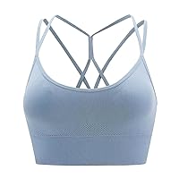 Seamless Backless Bras for Women Sports Longline 2023 Criss Cross Solid Skimpy Padded Bralettes for Women Trendy Soft