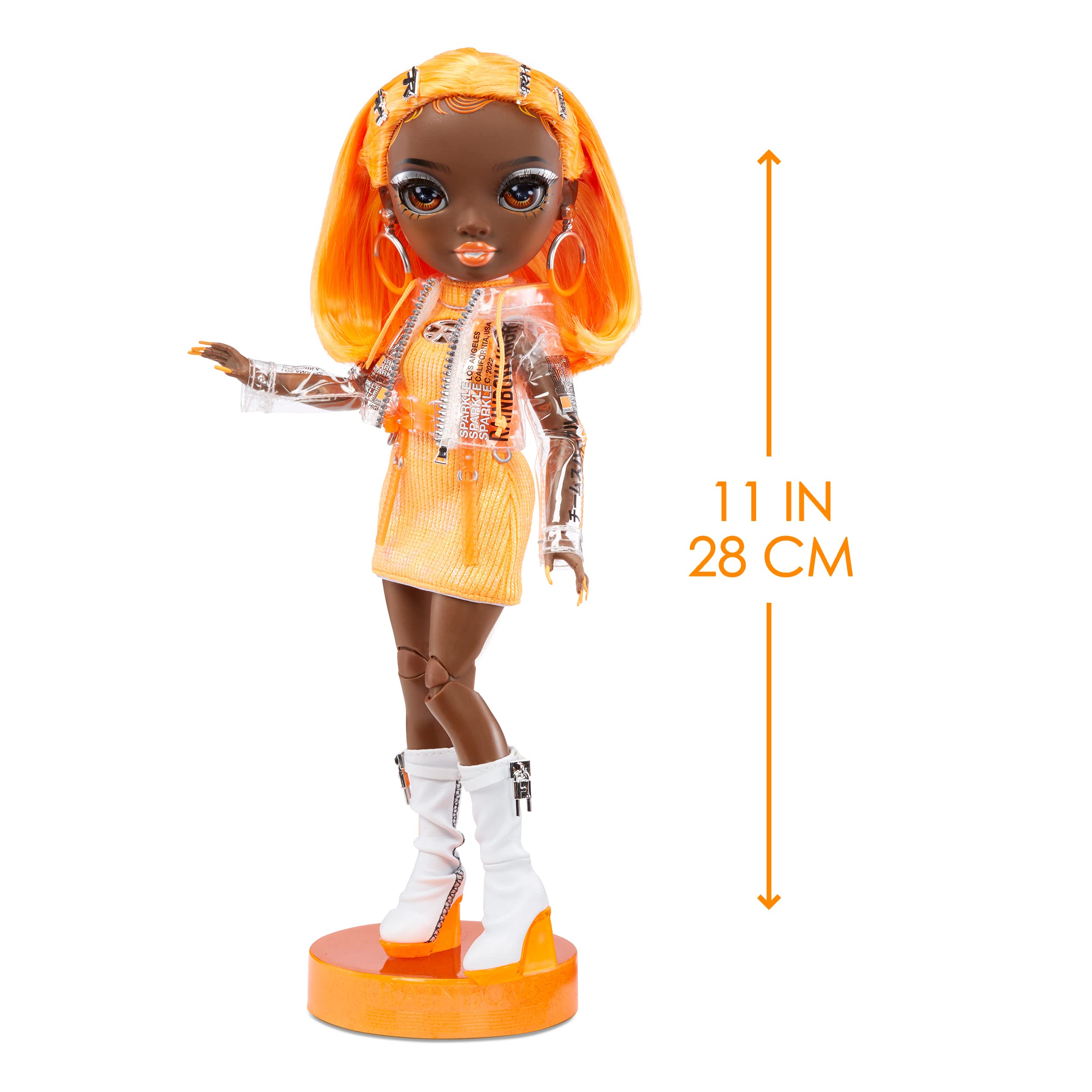 Rainbow High Michelle- Orange Fashion Doll. Fashionable Outfit & 10+ Colorful Play Accessories. Great Gift for Kids 4-12 Years Old and Collectors.