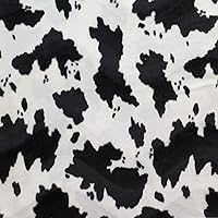 Black and White Cow Print Velboa Fabric with Wave Soft Low Pile Faux Fur 58
