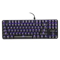 E-YOOSO K630 RGB Mechanical Gaming Keyboard Super Thin and Super Weight, 87 Key Compact Keyboard with Blue Switches for PC Games, Black