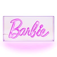 Paladone Barbie Logo LED Neon Pink Sign, Officially Licensed Barbie Merchandise and Room Decor