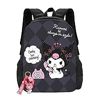 Cartoon Ku Romi Laptop Bag Cute Lightweight Waterproof Backpack Christmas Birthday Gifts Daypack For Women Fashion Leisure Bag With Keychain