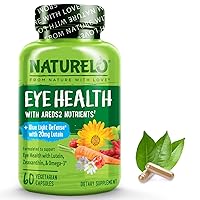 Eye Vitamins - AREDS 2 Formula Nutrients with Lutein, Zeaxanthin, Vitamin C, E, Zinc, Plus DHA - Supplement for Dry Eyes, Healthy Vision, Eye Support - 60 Vegan Capsules