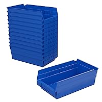 30130 Plastic Organizer and Storage Bins for Refrigerator, Kitchen, Cabinet, or Pantry Organization, 12-Inch x 6-Inch x 4-Inch, Blue, 12-Pack