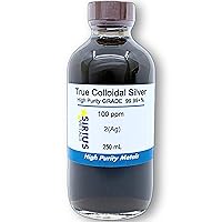 True Colloidal Silver – 100 ppm - 99.99+% Purity - 250 mL (8.45 Fl Oz) in Clear Glass Bottle - Made in USA