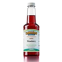 Hawaiian Shaved Ice Syrup Pint, Strawberry Flavor, Great For Slushies, Italian Soda, Popsicles, & More, No Refrigeration Needed, Contains No Nuts, Soy, Wheat, Dairy, Starch, Flour, or Egg Products