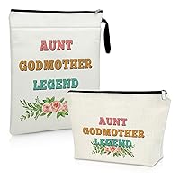 Godmother Aunt Gifts Makeup Bag Book Sleeve Godmother Aunt Gifts Godmother Mothers Day Gifts Book Protector Pouch Cosmetic Bag Godmother Gifts from Godchild Birthday Thanksgiving Christmas Gift