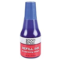 2000Plus Refill Ink for Self-Inking Stamps, 25cc (0.9 oz) Squeeze Bottle, Blue - COS032961