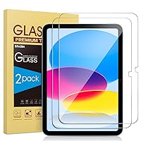 SPARIN Screen Protector Compatible with iPad 10th Generation 10.9 inch (2022 Models), 2 Pack 9H Hardness Tempered Glass for iPad 10 with Case Friendly, Anti-Scratch, Touch Sensitive