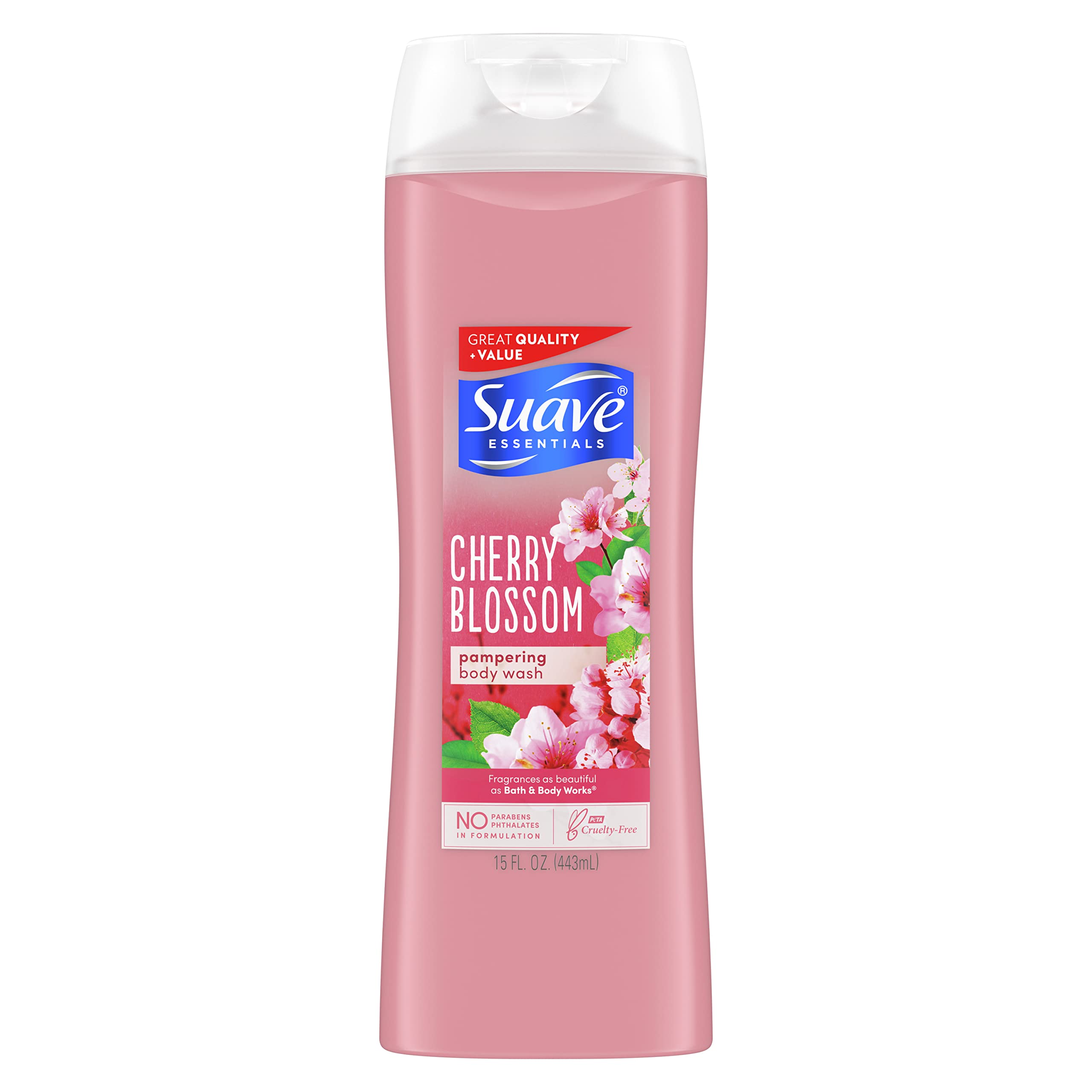Suave Essentials Body Wash Wild Cherry Blossom 15 oz