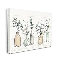 Stupell Industries Bottles and Plants Farm Wood Textured, Design by Anne Tavoletti Wall Art, 24 x 30, Multi-Color