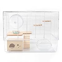 BUCATSTATE Hamster Cage with Accessories, Includes Free Exercise Wheel, Water Bottle, Food Bowl & Hamster Hideout Toy, Large Hamster Cage Home for Dwarf Hamster, Mice, Degus (24.4