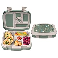 Bentgo® Kids Prints Leak-Proof, 5-Compartment Bento-Style Kids Lunch Box - Ideal Portion Sizes for Ages 3 to 7 - BPA-Free, Dishwasher Safe, Food-Safe Materials (Dino Fossils)