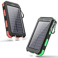 (2-Pack) Suscell Portable Charger 20000mAh Solar Power Bank