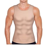 Gotoly Men Compression Shirt Shapewear Slimming Body Shaper Vest Undershirt Tummy Control Tank Top