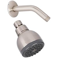 Aqua Elegante 3-Inch Shower Head with 6-Inch Stainless Steel Wall-Mounted Shower Arm, Brushed Nickel, 2.5 GPM - Self-Cleaning Nozzles, Durable Brass Fittings