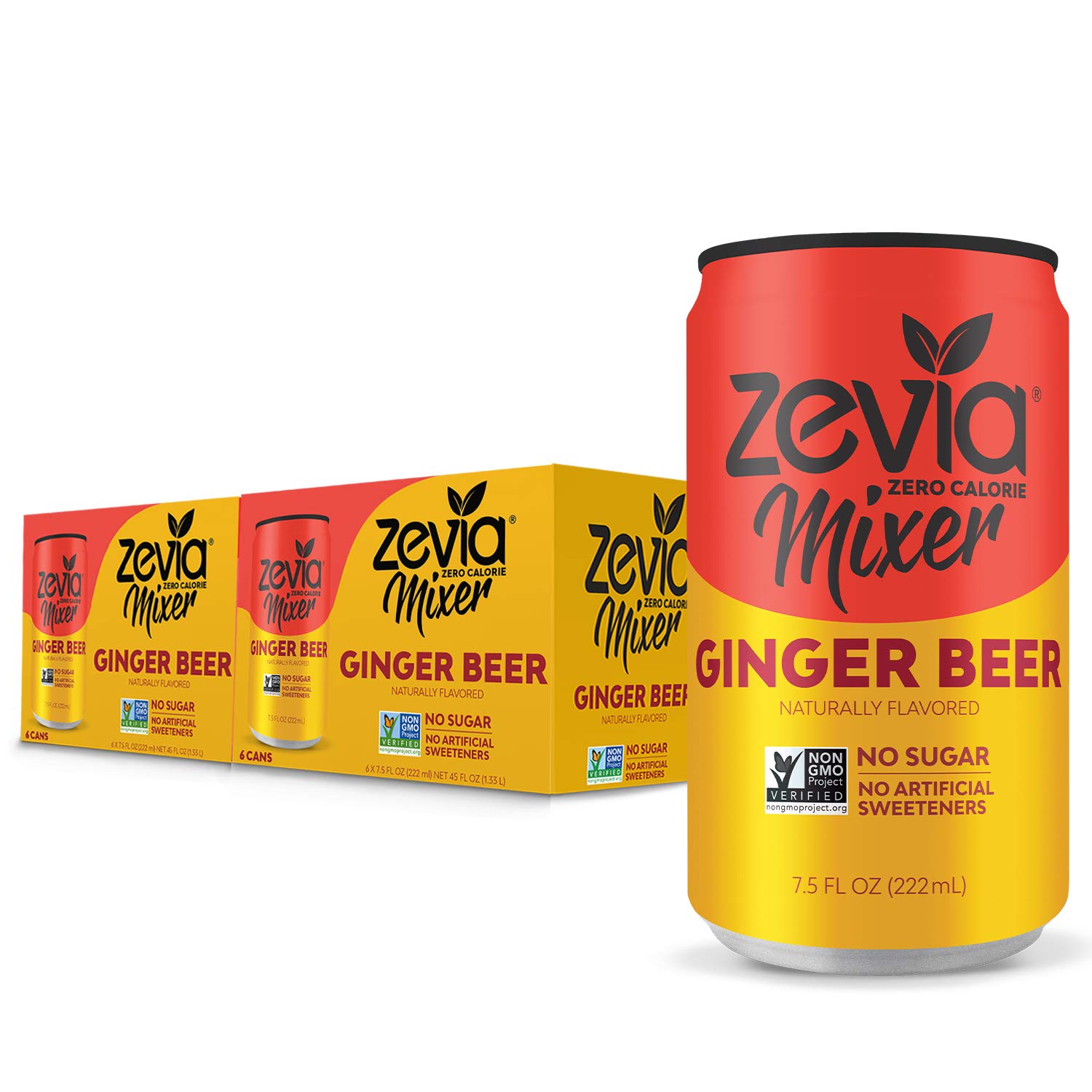Zevia Ginger Beer, Zero Calories or Sugar, Naturally Sweetened with Stevia Leaf Extract , A Perfect Drink Mixer, 7.5 Fl Oz (Pack of 12)