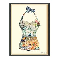 Empire Art Direct California Beach Dimensional Collage Handmade by Alex Zeng Framed Graphic Wall Art Ready to Hang, 25