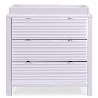 Cassie 3 Drawer Dresser with Changing Top and Interlocking Drawers, Lilac