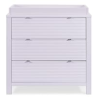 Delta Children Cassie 3 Drawer Dresser with Changing Top and Interlocking Drawers, Lilac