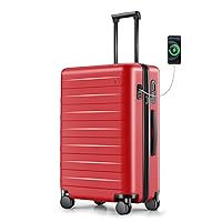 Carry on Luggage 22x14x9 Airline Approved with USB Port, 20 Inch Hardshell Spinner Hardside Suitcase with Wheels, TSA Lock for 3-5 Days Travel Quick Getaway Business, 38L, Samba Red