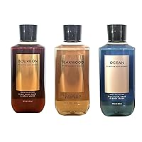 Bath and Body Works 3 Pack 2-in-1 Hair + Body Wash Teakwood, Ocean and Bourbon. 10 Oz. Bath and Body Works 3 Pack 2-in-1 Hair + Body Wash Teakwood, Ocean and Bourbon. 10 Oz.
