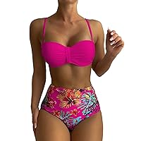 Hot Pink Bikini Bottoms Thong Cute Swimsuits Bathing Suit Tops for Women Large Bust Plus Size