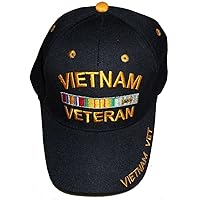 Vietnam War Veteran Black Embroidered Adjustable Baseball Cap USA Vet Hat