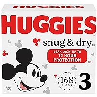 Huggies Size 3 Diapers, Snug & Dry Baby Diapers, Size 3 (16-28 lbs), 168 Count