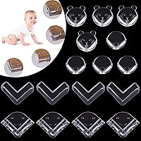 ANCIRS 16 Pack Table Corner Guards for Safety Protection, 4 Styles Transparent Silicone Soft Proofing Edge Bumpers for Furniture Edge Protector