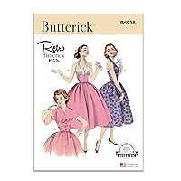 Butterick Misses' Vintage 1950's Halter Dress and Jacket Sewing Pattern Kit, Design Code B6938, Sizes 6-8-10-12-14, Multicolor