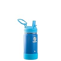 Takeya Actives Kids 14 Oz Vacuum Insulated Stainless Steel Water Bottle with Straw Lid, Sky