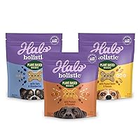 Plant-Based Dog Treats Variety Pack, Oats & Blueberries, Peanut Butter & Banana, Peanuts & Pumpkin, Vegan Dog Treat Pouch, 8oz bag, 3 count