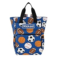 Custom Sports Football Baseball Basketball Soccer Diaper Bag Backpack Large Diaper Bags Casual Daypack Travel Bag with Insulated Pockets for Mom and Dad