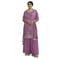 Embroidery Worked Indian Salwar Kameez Suits Pakistani Palazzo Dresses For Women's Wear