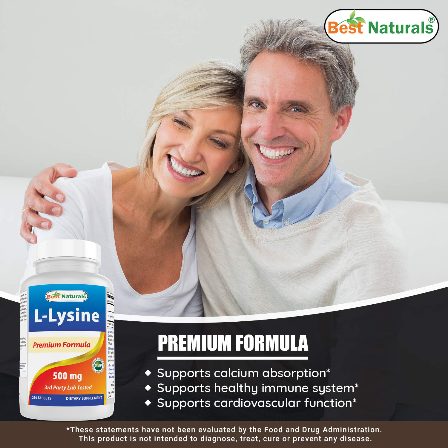 Best Naturals L-Lysine 500 mg & L-proline 500 mg