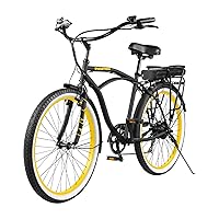 Swagtron Swagcycle EB-11 Cruiser Electric Bicycle with Removable Battery, Black