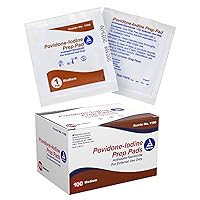 Povidone-Iodine Prep Pads, Saturated with Povidone Iodine 10%, Medical-Grade Antiseptic Wipes Used for Prepping Prior Minor Procedures, Medium, 1 Case of 100 Prep Pads